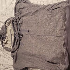 Cowl neck hooded sweatshirt